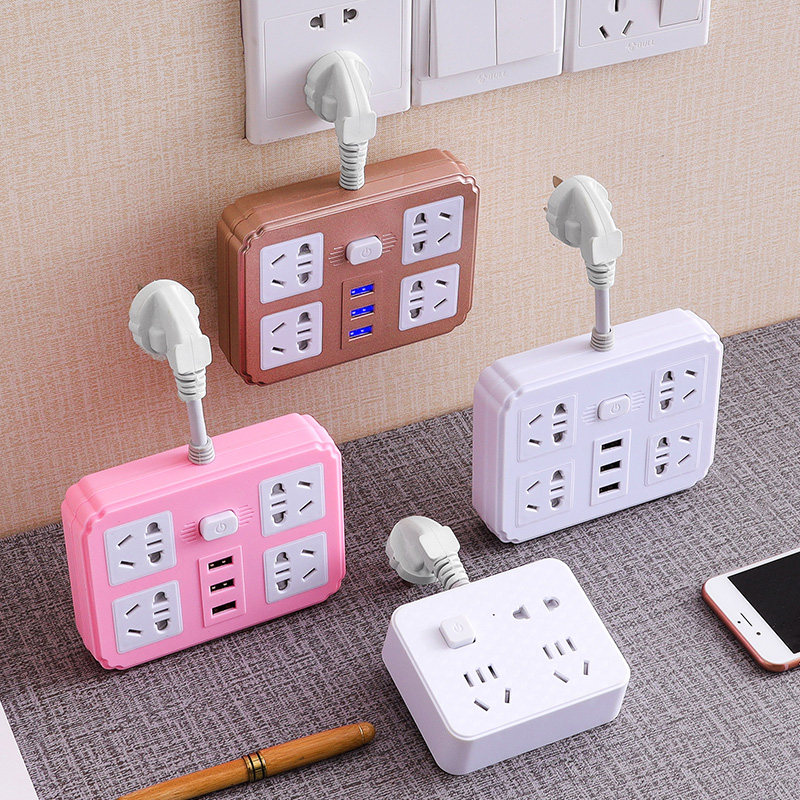 Office multifunction socket Home inserted platoon plugboard with wire extension cord Multi-purpose platoon with USB converter plug