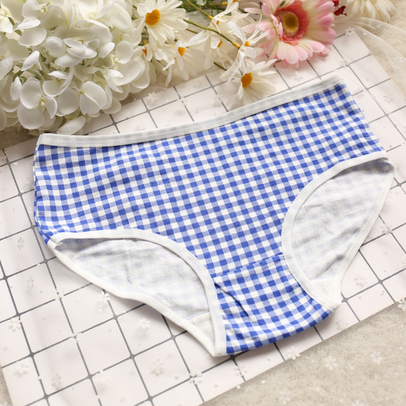 Đồ lót nữ Nhật Bản kẻ sọc in đồ lót cô gái yimi hoa mở bông Đồ lót phụ nữ 5 hộp quà do lot