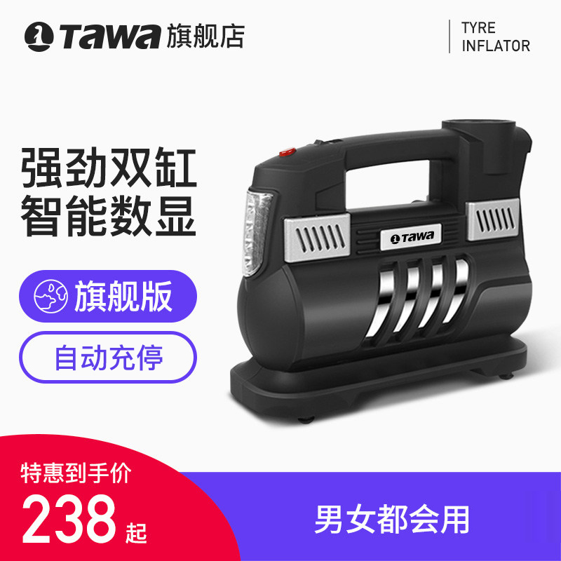 TAWA car air pump Portable twin cylinder 12v small car car tire electric pump pump pump