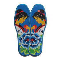 Insoles cross-stitch men precision semi-finished products full hand-embroidered pinhole printing with cotton embroidery anti-odor and breathable