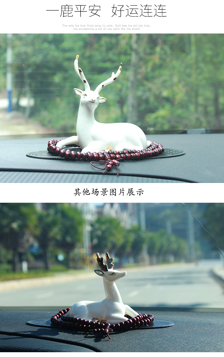 Một con nai an toàn gốm trang trí xe trang trí xe nước hoa chỗ ngồi xe trang trí nội thất trang sức cao cấp sứ trắng nam và nữ trang trí sân thượng