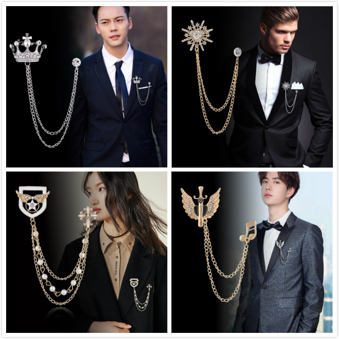 2022 New Pin Accessories Accessories Badges Men West Conserved Brooch Luxury Luxury Suits Chain Adornment