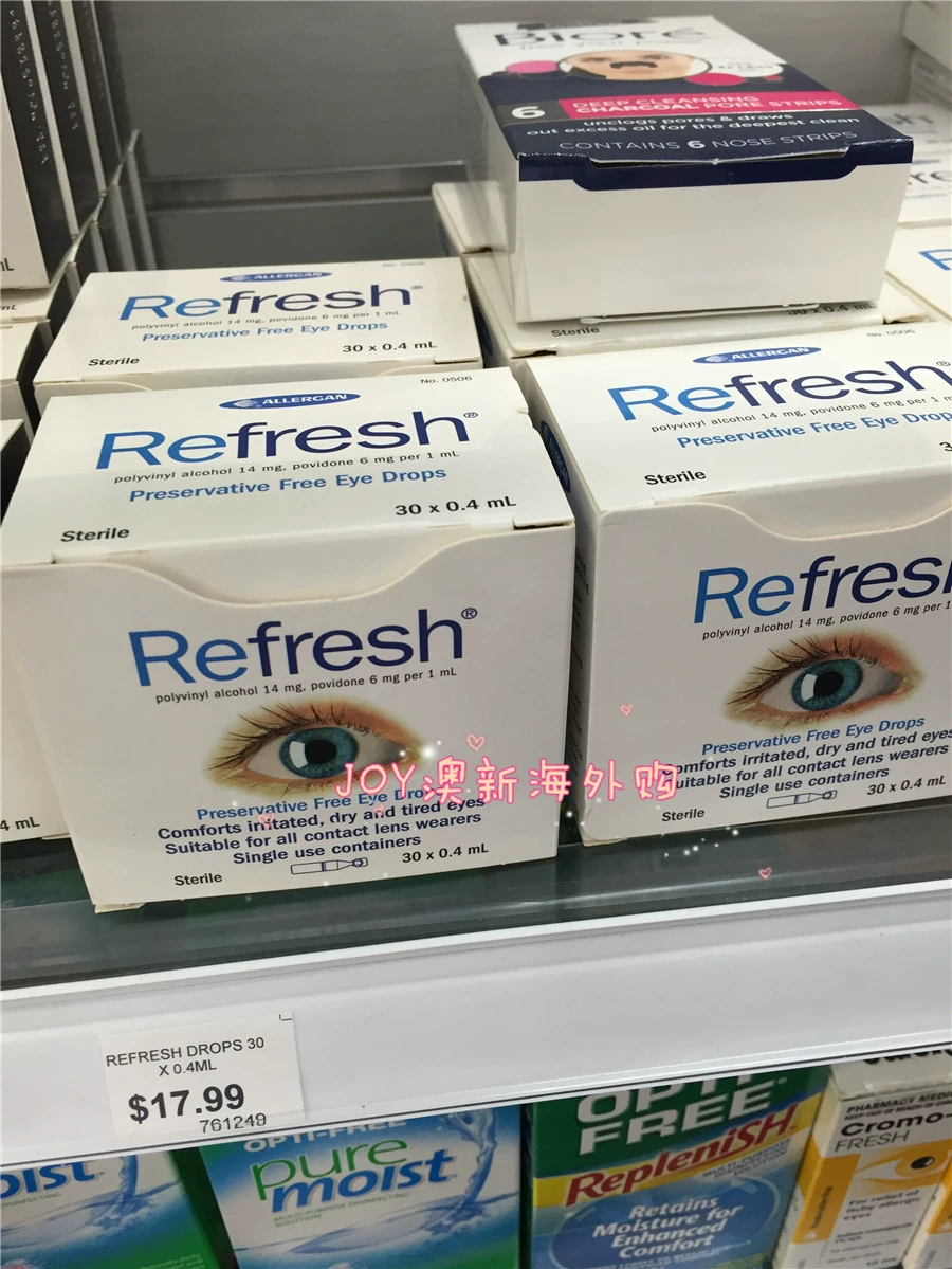 Mua New Zealand Thuốc nhỏ mắt chống mệt mỏi Refresh Thuốc nhỏ mắt không chứa chất bảo quản đóng gói riêng lẻ 30 - Thuốc nhỏ mắt