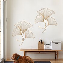 New Chinese wrought iron ginkgo leaf wall decoration living room porch corridor background wall decoration pendant crafts soft clothes