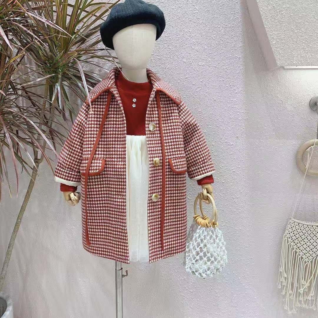 Girl South Korean children's clothing autumn and winter baby Han's version of the Korean version of the gig-bird-style quality, great coat jacket