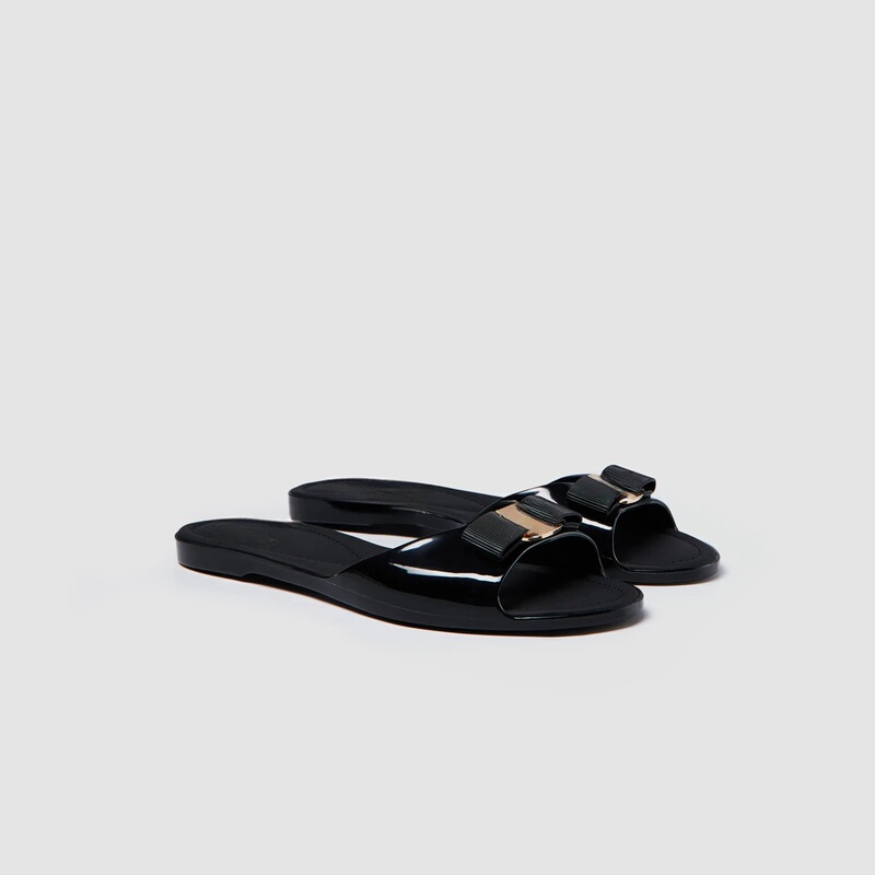[Jelly Shoes] Summer Style Fashionable Bow-Knot Versatile Jelly Slippers Comfortable Beach Shoes
