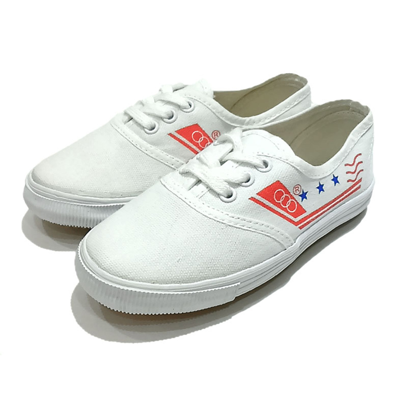 Giày vải retro màu trắng trẻ trung ngôi sao giày vải bé trai và bé gái giày converse nữ cổ thấp