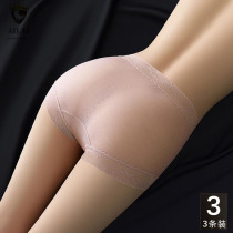 Lady Lace Briefs Female Summer Thin cotton antibacterial crotch No marks High waist collection Hip Ice ICE SILK TRIANGLE PANTS HEAD