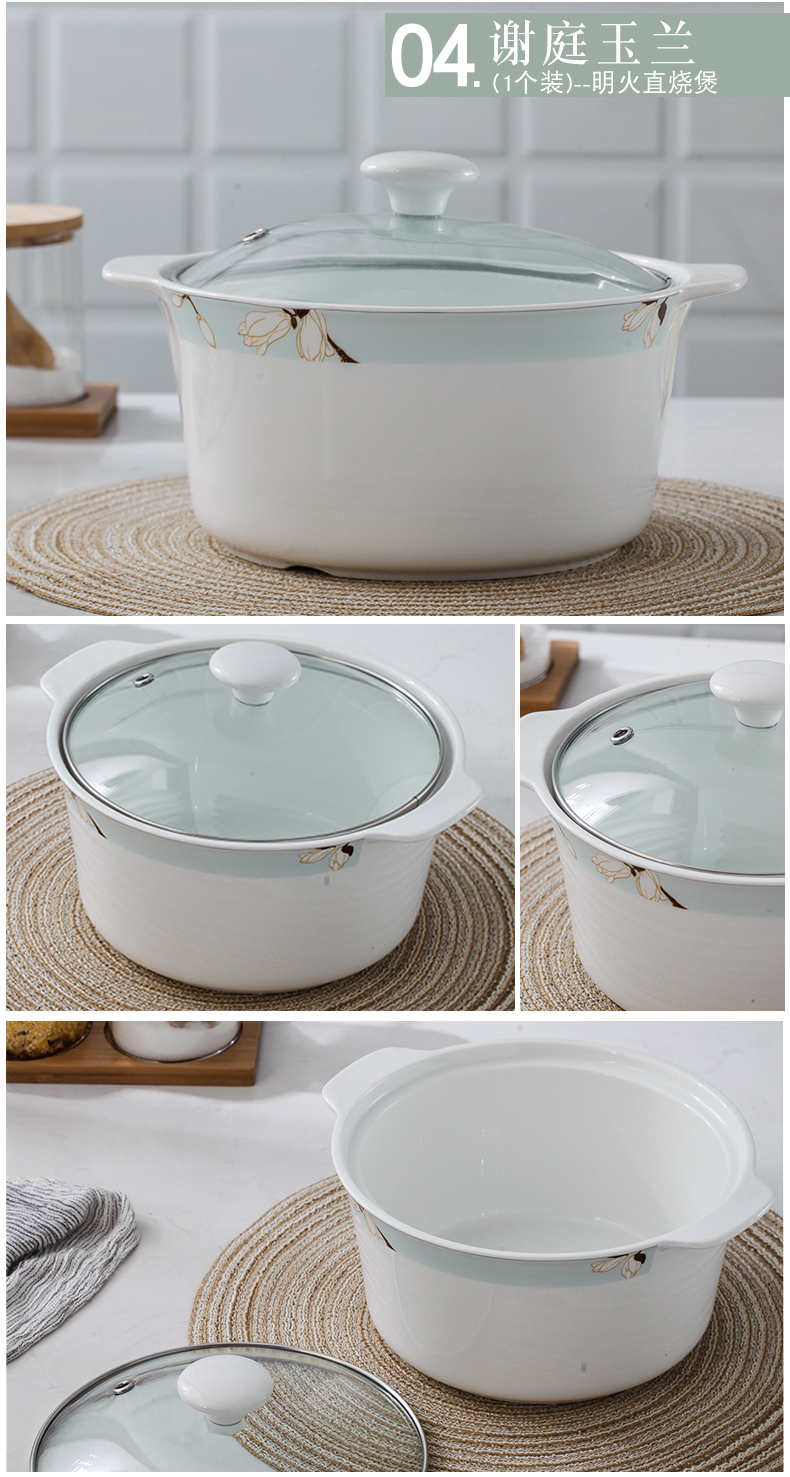 Jingdezhen single loading ceramic tableware continental flame bao contains soup pot round with cover ears against the iron saucepan