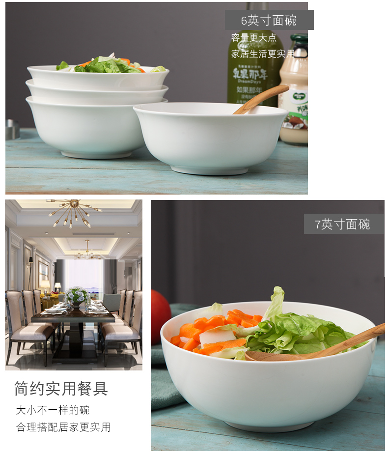 DIY stainless cutlery set free collocation with ceramic bowl dish combination dishes suit rainbow such as bowl soup bowl dish of household