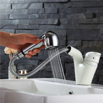 Wenjie tap hot and cold washbasin full copper Nordic American pasta pull-out telescopic black white toilet bathroom