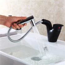 Wenjie Nordic pull-out surface basin tap hot and cold toilet washbasin single-hole wash head telescopic shower head white black