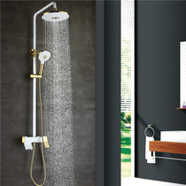 Wenjie Nordic shower black shower toilet antique suit all copper household in-wall square lift rod faucet