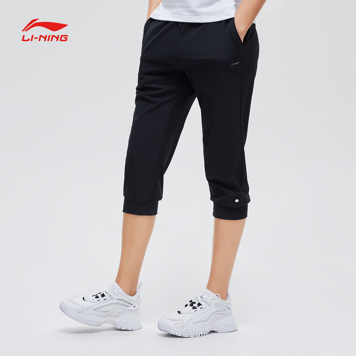 Li Ning cropped pants women's 2021 summer new quick-drying thin sports shorts breathable casual pants comfortable running pants