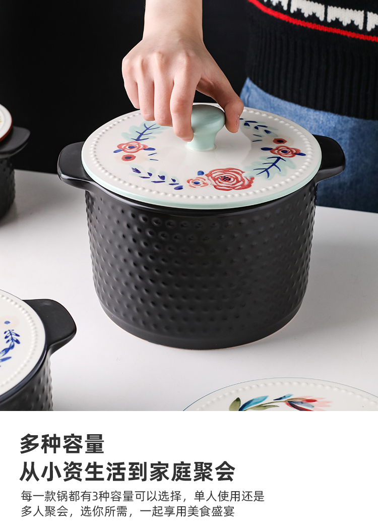 Sichuan in Japanese earthenware pot soup household gas ceramic casserole stew high - capacity, high - temperature small saucepan stone bowl