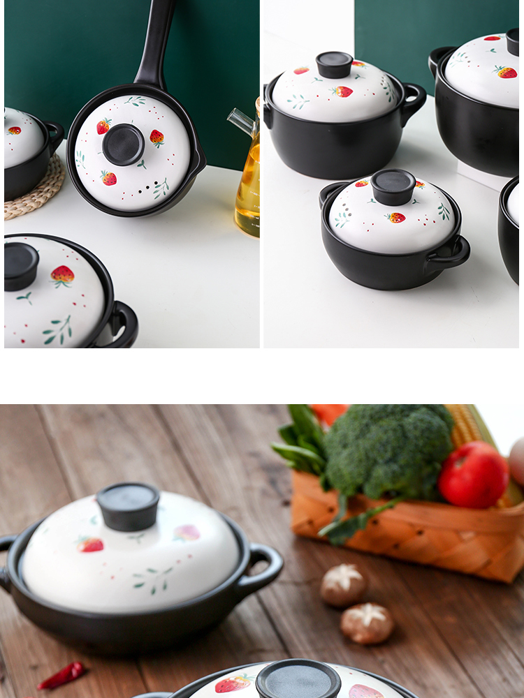 Sichuan in a creative and lovely strawberry casserole stew soup household gas gas buner for high temperature resistant ceramic pot