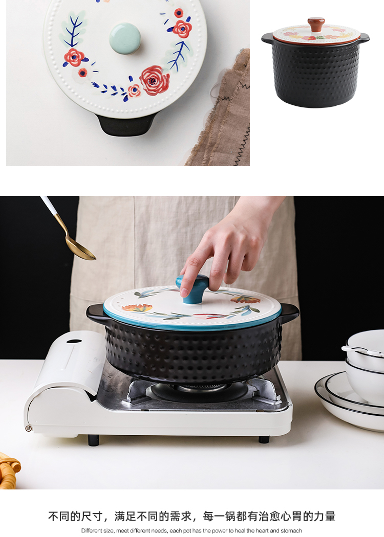 Sichuan in Japanese earthenware pot soup household gas ceramic casserole stew high - capacity, high - temperature small saucepan stone bowl