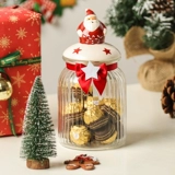 Рождественская стеклянная герметичная банка Kawashimaya, милая пищевая банка для конфет, печенье, сухая банка для хранения закусок