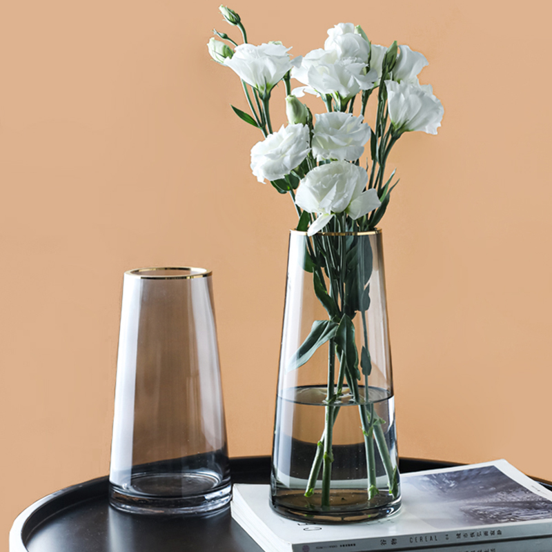 Kawashima House vase Swaying Pieces Living Room Flower Arrangement Glass Transparent Hydroponic Hydropony-Rich And Expensive Bamboo Vases Superior Sensation Ins Wind