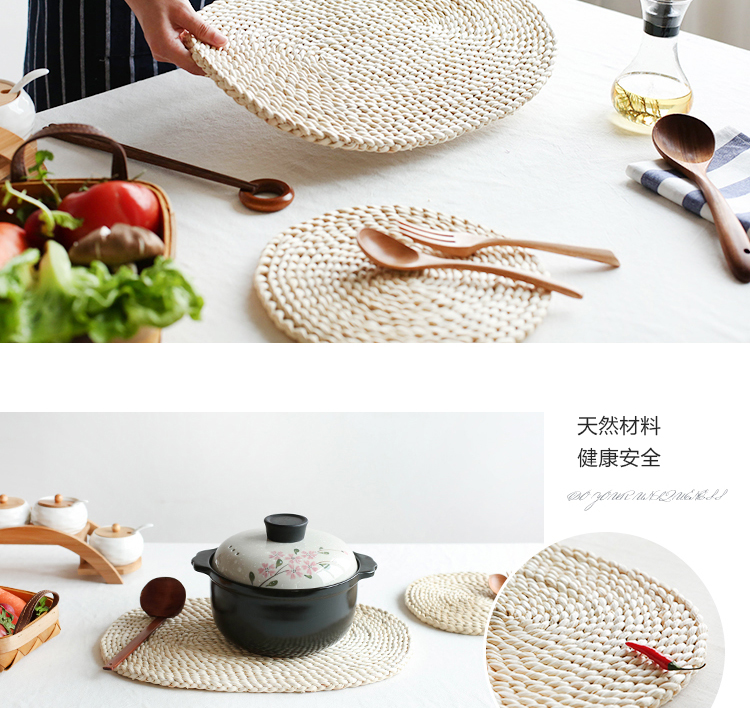 Island house in Japanese natural corn fur knitting to use pot MATS insulating mat mat thickening the eat mat GD - 29