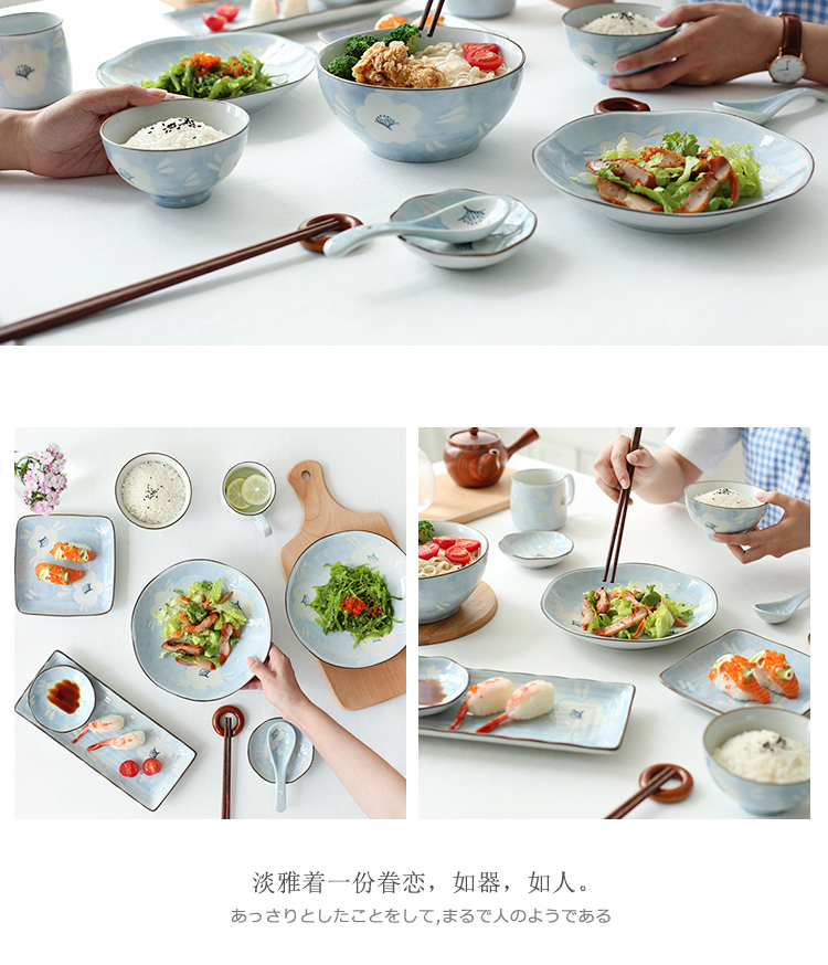Sichuan island house as hankage Japanese hand - made ceramic two people eat soup dishes suit plate suit PZ - 152