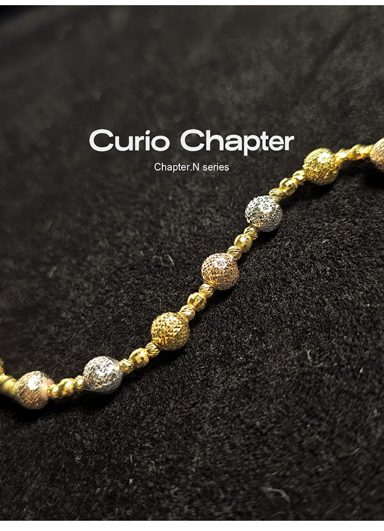 Серебряное ожерелье curio chapter三色车花球项链925银意大利工艺轻奢小众时尚高级
