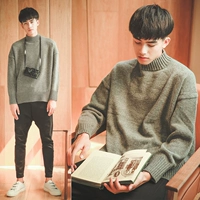 Áo len nam mùa thu và cổ đông phiên bản nam Hàn Quốc xu hướng cá tính 2018 mới áo len cao cổ Hàn Quốc