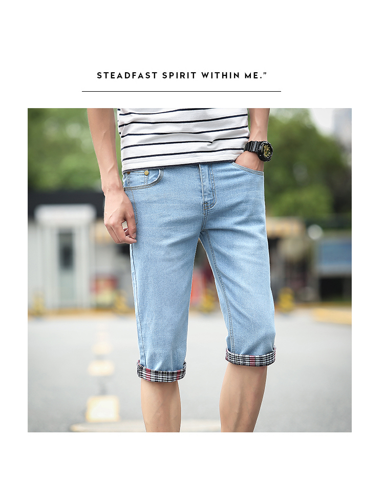 Mùa hè quần short denim lỗ của nam giới năm quần mùa hè phần mỏng cắt quần Hàn Quốc phiên bản của xu hướng tự canh tác 5 quần 7 quần