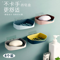Personality soap box suction cup wall hanging non-perforated soap box double drain box toilet rack bathroom soap box