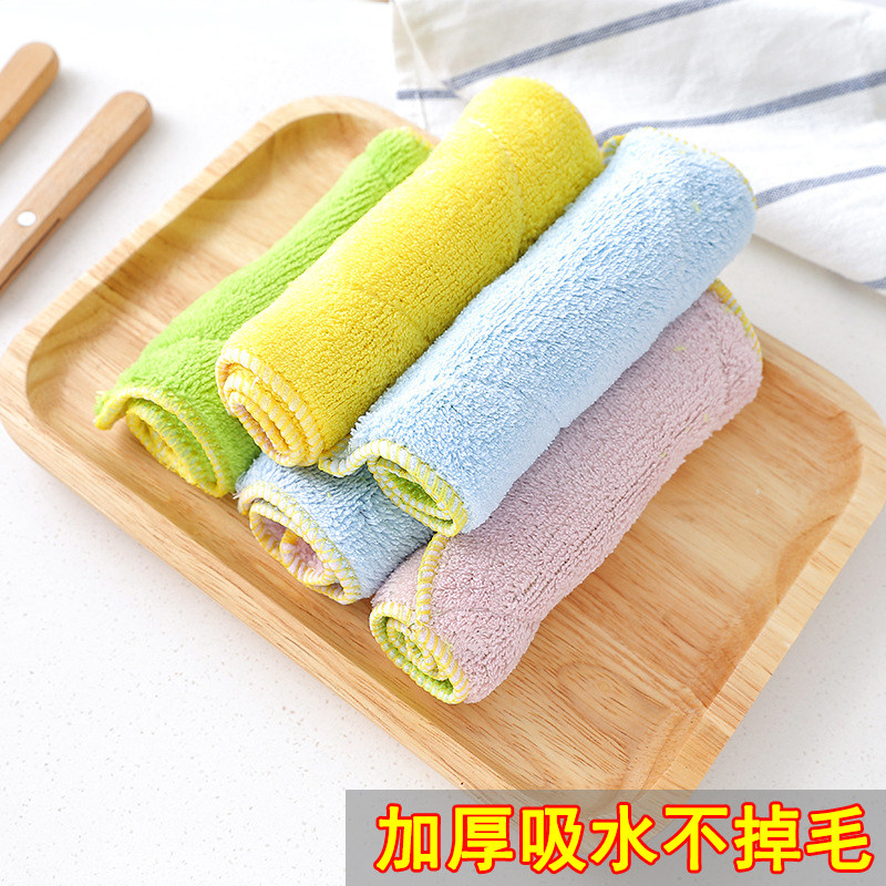 Thickened household dishcloth not stained with oil rag water absorbent towel not falling hair rubbing table cloth housework cleaning kitchen rag