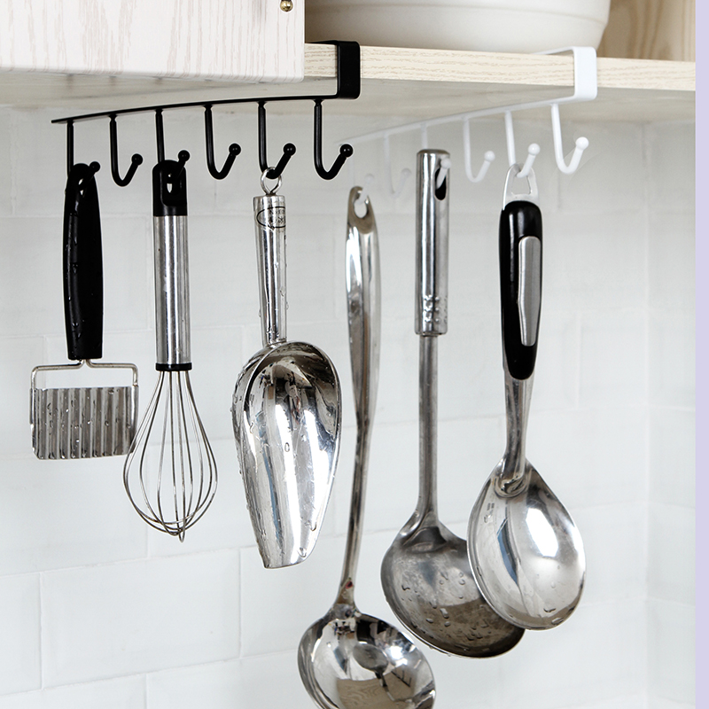 New kitchen overall cabinet Wrought iron storage hook Multi-function wardrobe Scarf hanger Row hook finishing rack Tie shelf
