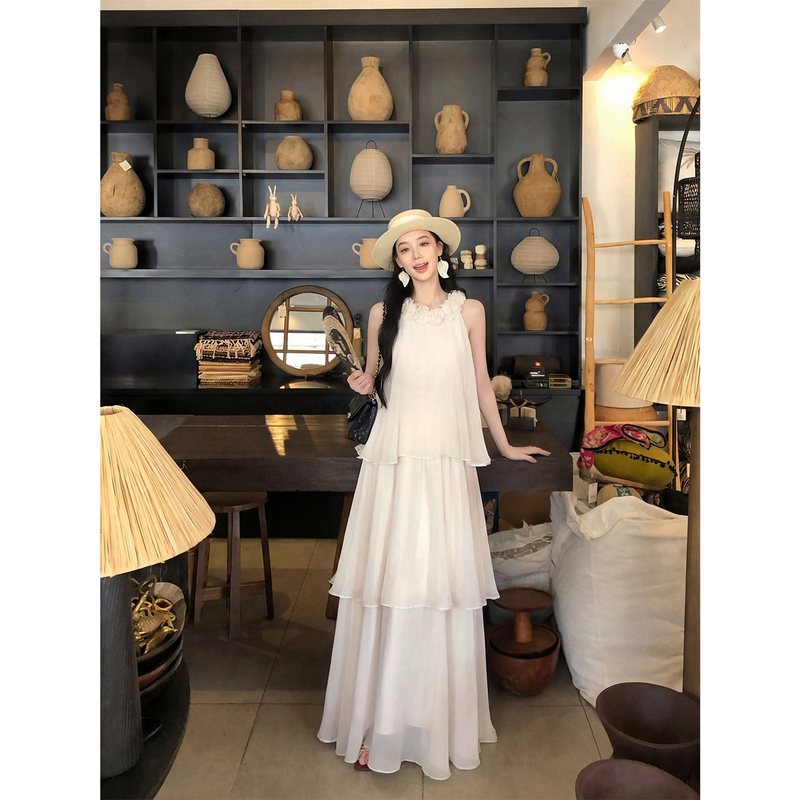 Youwei2026 Is a Very Beautiful Dress for Women, New Style for Seaside Vacation, Sleeveless Camisole Dress, Long Dress for Summer