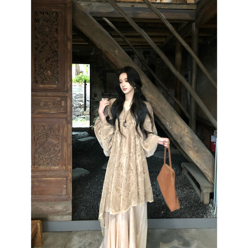 Youwei Early Autumn Beautiful Dress for Women 2026 New Style Patchwork Dress New Chinese Style Slimming Long Dress Youwei Early Autumn Beautiful Dress for Women 2026 New Style Patchwork Dress New Chinese Style Slimming Long Dress