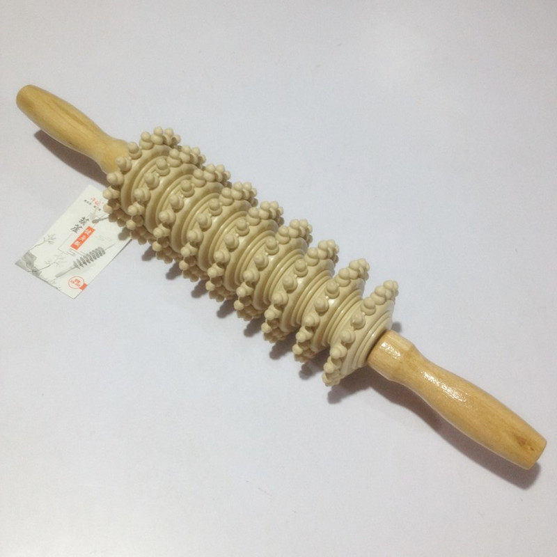 Back roller massager wooden rolling back calf abdominal meridian manual massager