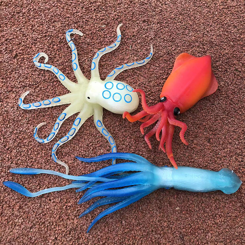 Simulated Marine Animal Model Giant Squid Octopus Cuttlefish Soft Rubber Children's Stress Relief Toy Simulated Marine Animal Model Giant Squid Octopus Cuttlefish Soft Rubber Children's Stress Relief Toy