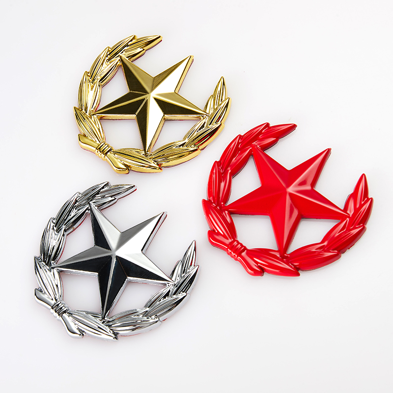 Car 3D stereo car stickers wheat ear side label side shield metal decorative stickers creative personality modified car label stickers