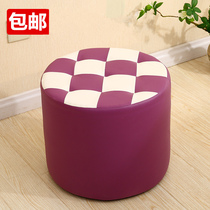 Living room round stool Fruit pier Household small bench Round stool Dengzi leather soft stool Simple simple leisure chair