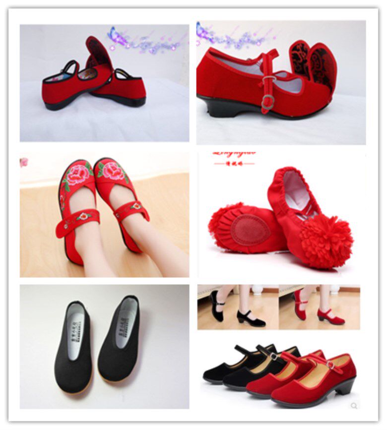 New gift Yi Zhibang shoes Girls embroidered shoes Hanfu upturned shoes Wedding shoes Old Beijing cloth shoes Men's costume boots