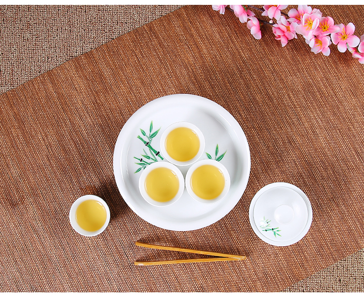 Du lịch ngoài trời xách tay màu tím bộ ấm trà bộ ấm trà đơn giản gốm kungfu bộ trà nhỏ túi du lịch bộ pha trà đạo