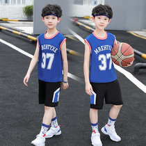 Childrens basketball clothes Boys suit summer new quick-drying air-permeable children sleeveless shorts jersey student sports