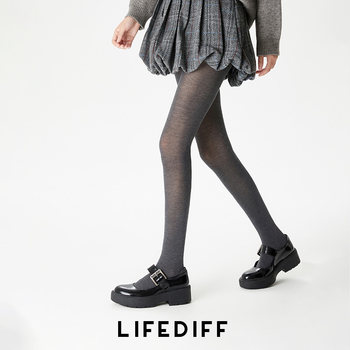 Micro-Pressure Leggings for Women with Wool, Heat-Retaining, Suitable for Spring, Autumn, and Winter, Dark Gray, Slimming, Can Be Worn as Outerwear, Tights, Semi-Sheer