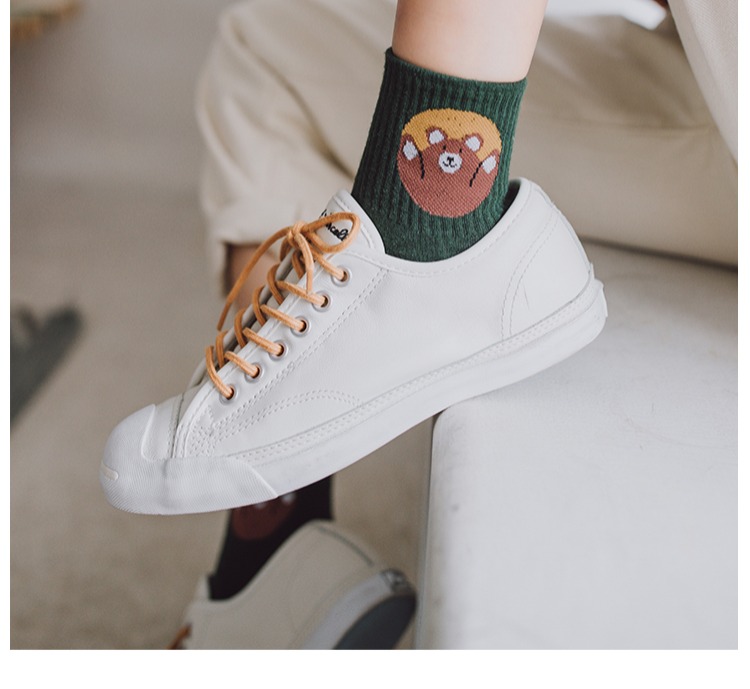 Ba đôi vớ cotton hoạt hình Nhật Bản nữ phiên bản Hàn Quốc của vớ ống mùa thu bảy ngày vớ tất dễ thương cô gái vớ - Bít tất nữ vớ trắng