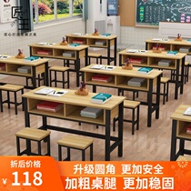 Desks and chairs training class study table school tutoring class cram school rounded corner desks and chairs for primary and secondary school students and childrens home