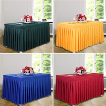 Solid color conference tablecloth table skirt Event exhibition office fabric Rectangular tablecloth Check-in table skirt custom table cover cover