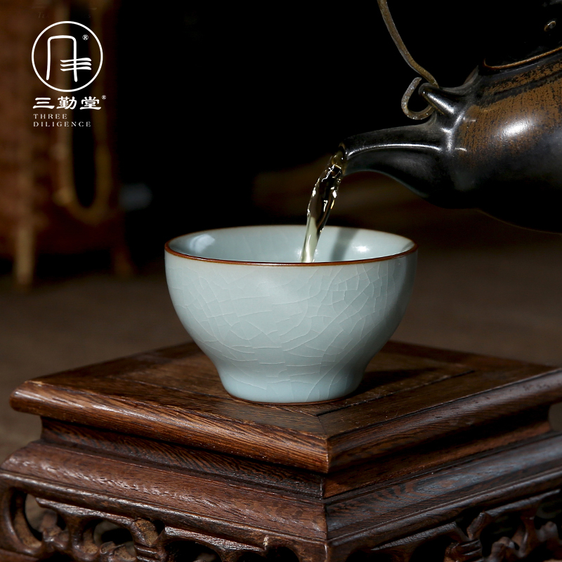 Three frequently hall jingdezhen ceramic sample tea cup your up cups piece can raise kung fu tea cup S44005 small round drum