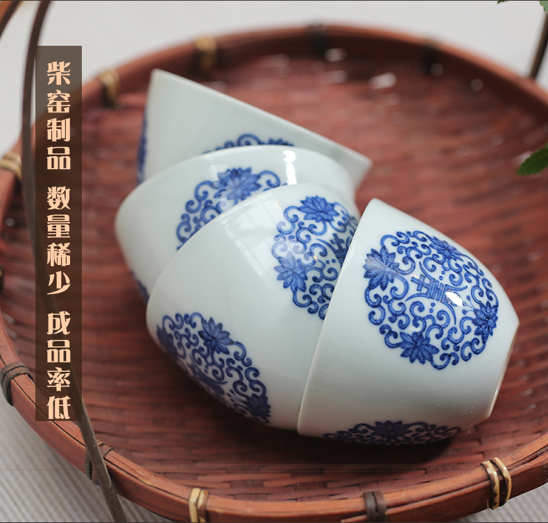 Three frequently hall sample tea cup of blue and white porcelain of jingdezhen ceramic cups kung fu tea masters cup S43076 personal single CPU