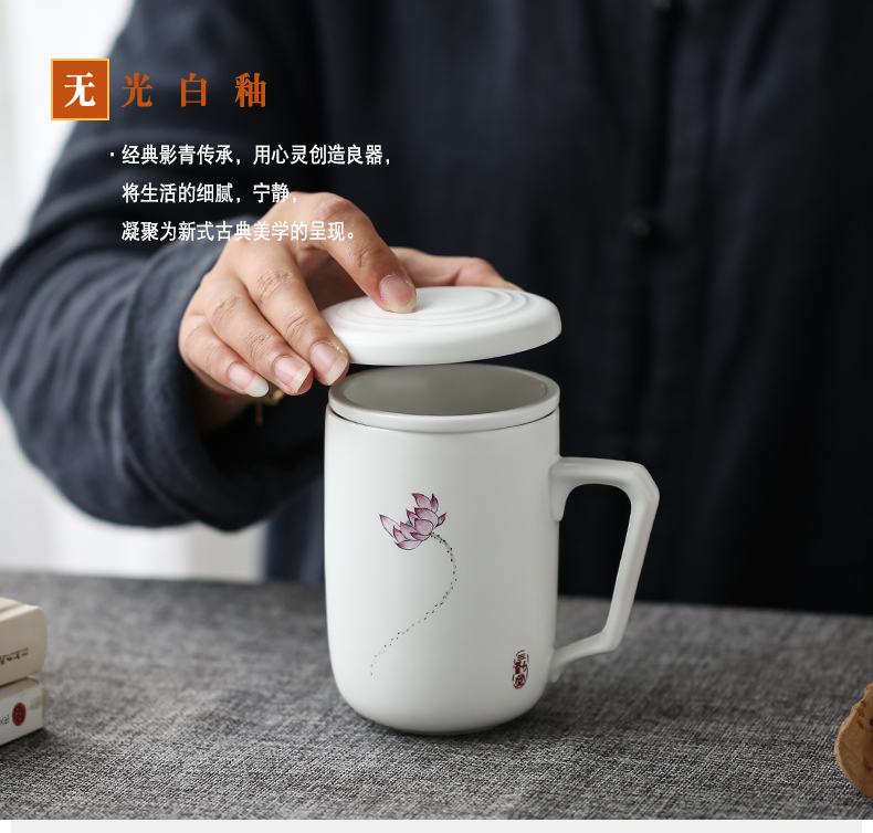 Three frequently hall, pure hand - made ceramic cups with filter with cover S61050 office cup tea cup tea separation