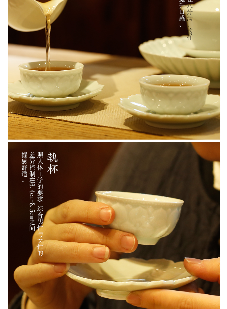 The three frequently jade porcelain sample tea cup small jingdezhen ceramic cups kung fu tea set, The second generation violet petals masters cup