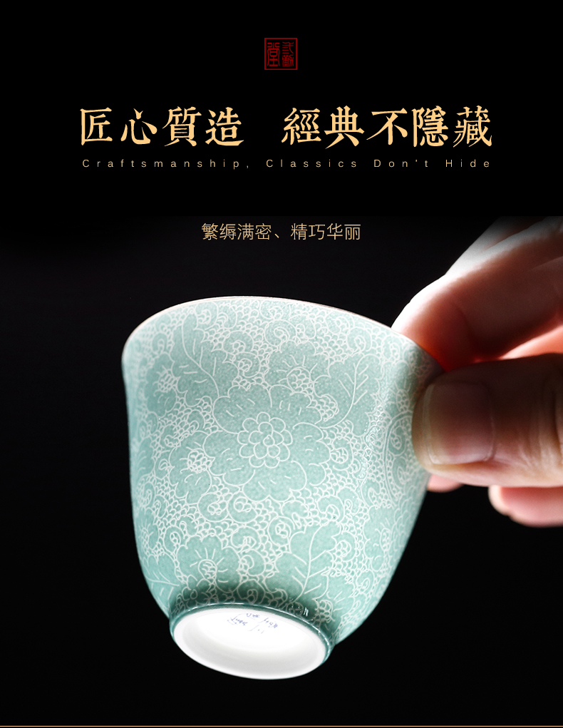 Three frequently hall cup pick flowers cup master cup personal single CPU jingdezhen ceramic sample tea cup S42248 kung fu tea sets