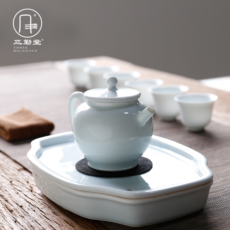 The three frequently little teapot jingdezhen ceramic film celadon kung fu tea set big household mini mercifully S21033 The teapot